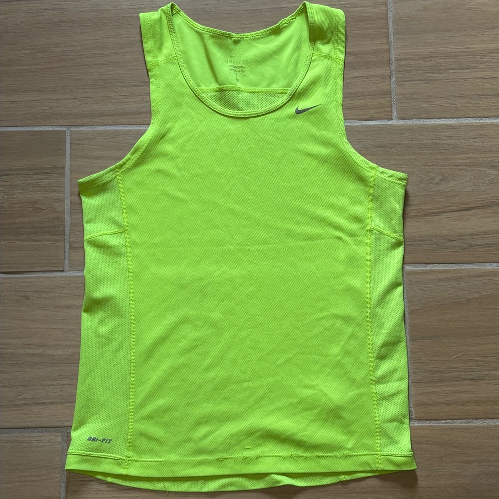 Nike Men's Bright Green Dri-FIT Tank Top